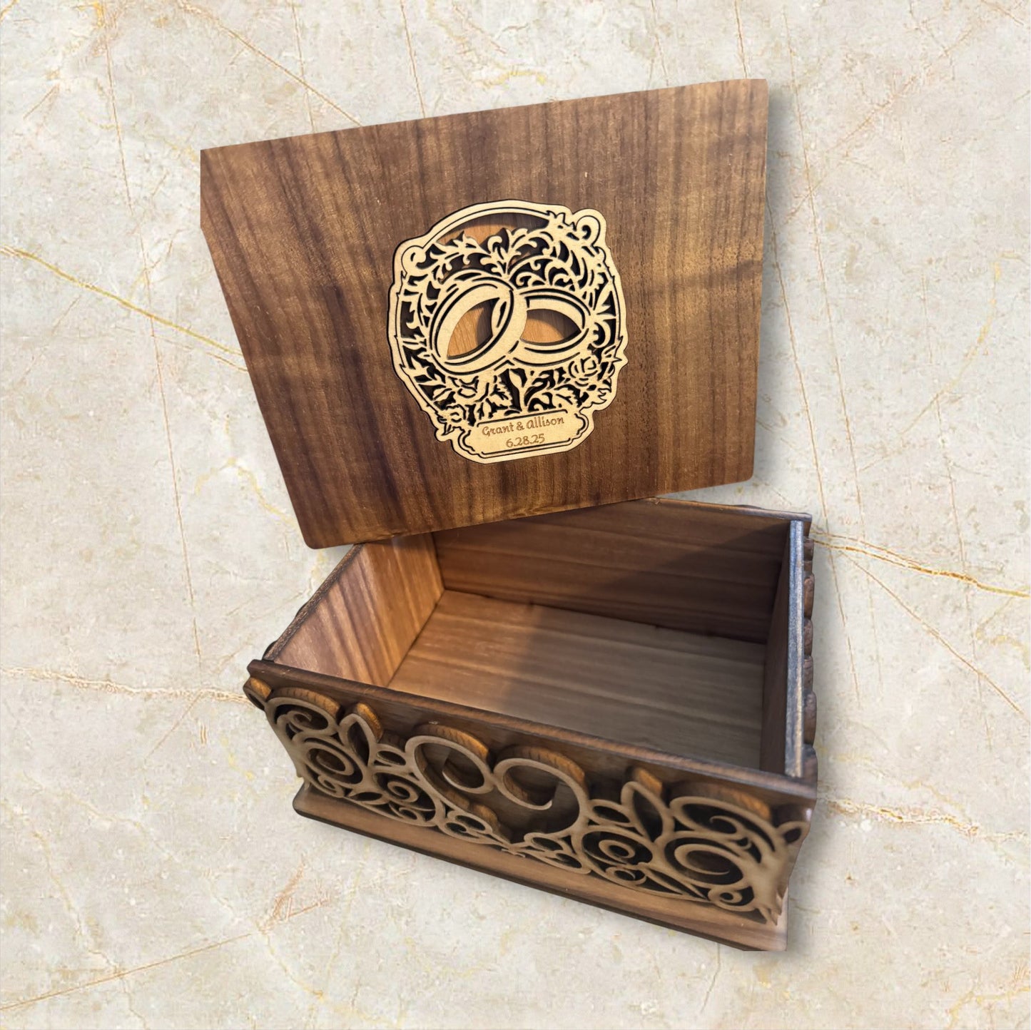 Till Death Wedding Keepsake Box – Walnut, Maple & Cherry Inlay