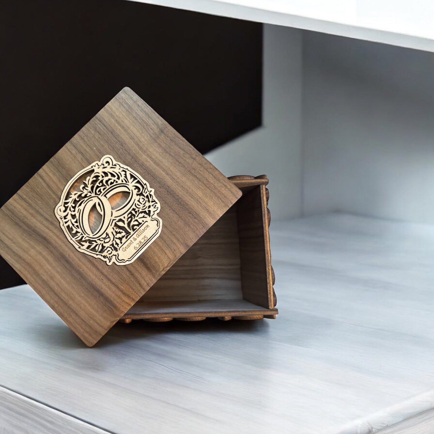 Till Death Wedding Keepsake Box – Walnut, Maple & Cherry Inlay