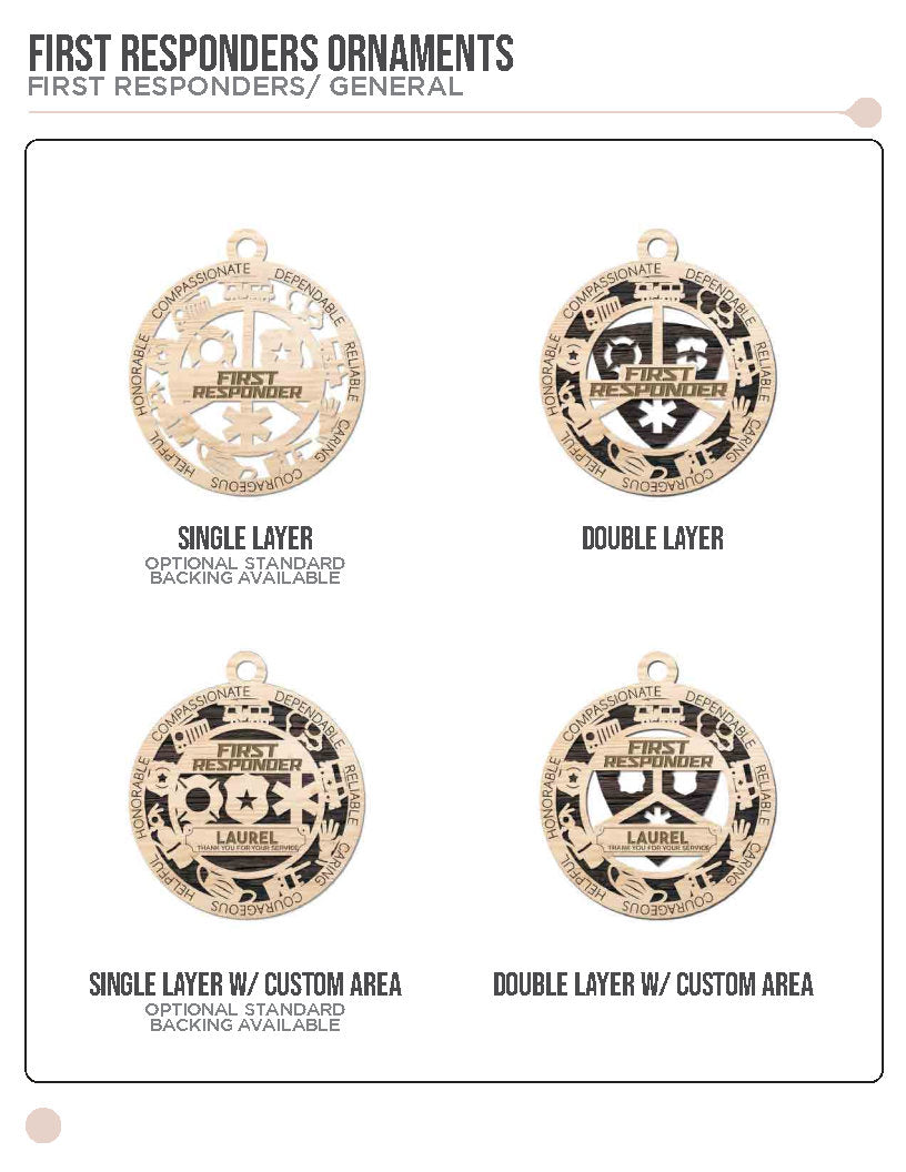 First Responder Ornaments - Customizable